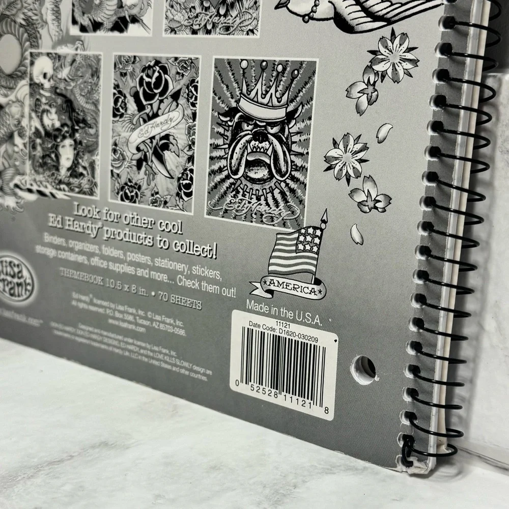 Vintage Lisa Frank x Ed Hardy Tattoo Art Spiral Notebook